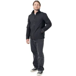 Light Wt. Mixed Media Jacket - Black